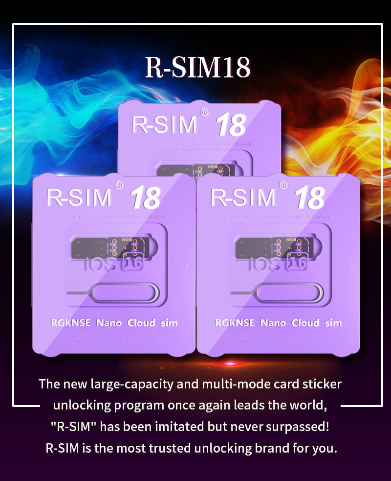 R-SIM 18 Nano Unlock RSIM-Karte passend für iPhone 14 13 Pro MAX 12 Pro 11 X IOS 16