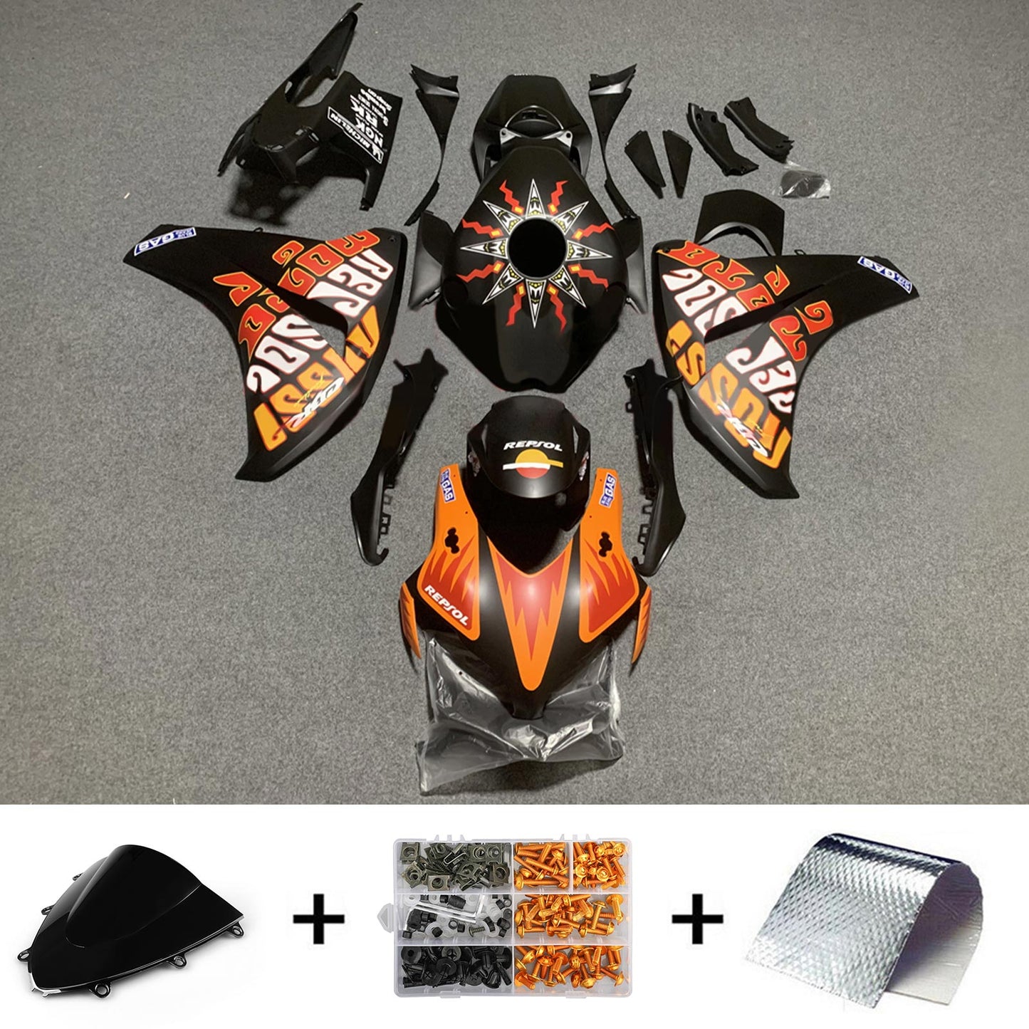 Amotopart Honda CBR1000RR 2008–2011 Verkleidungsset, Karosserie, Kunststoff, ABS