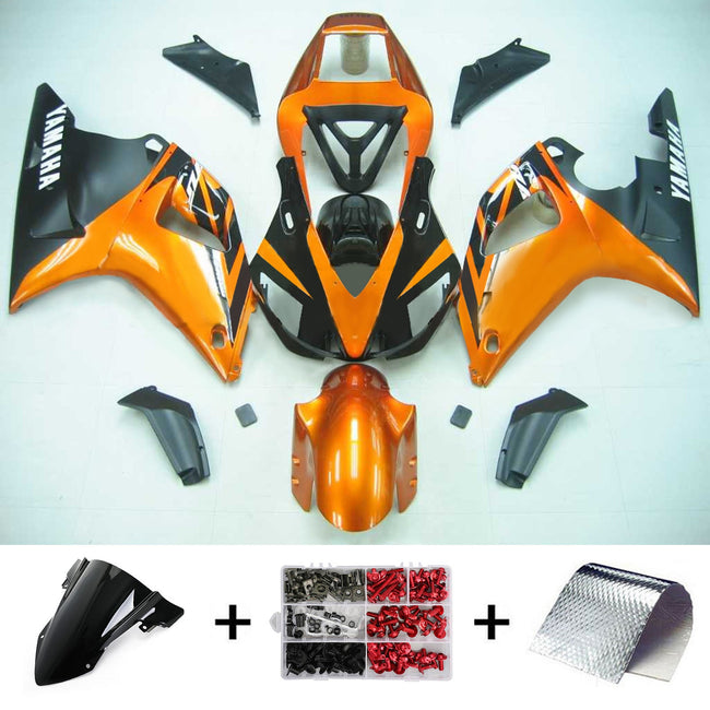 Amotopart Yamaha 1998-1999 YZF 1000 R1 Orange Schwarzverkleidungskit