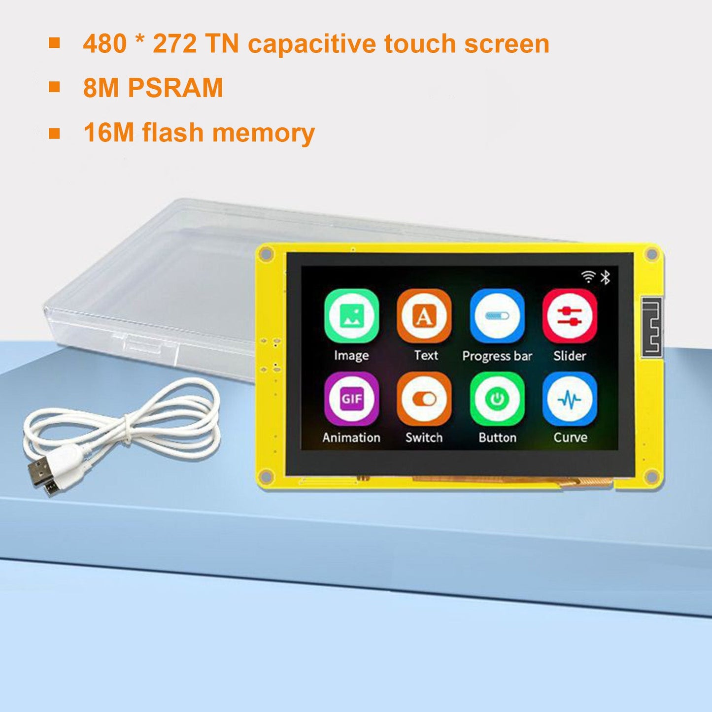 ESP32-Entwicklungsplatine 4,3-Zoll-LCD-Smart-Display WiFi-Bluetooth-Modul PSRAM 16M
