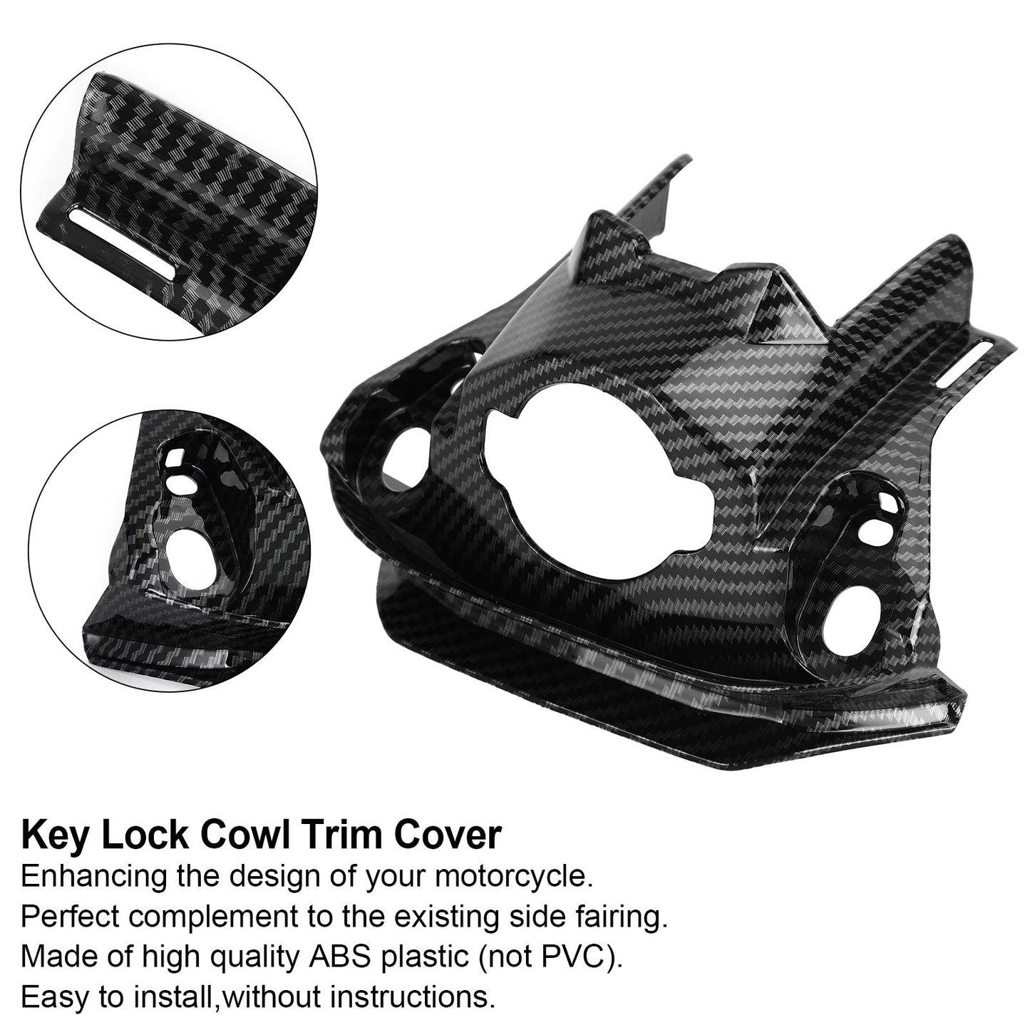 Couvercle d'habillage de capot de serrure à clé avant en carbone pour Honda CB650R CBR650R 2019-2021