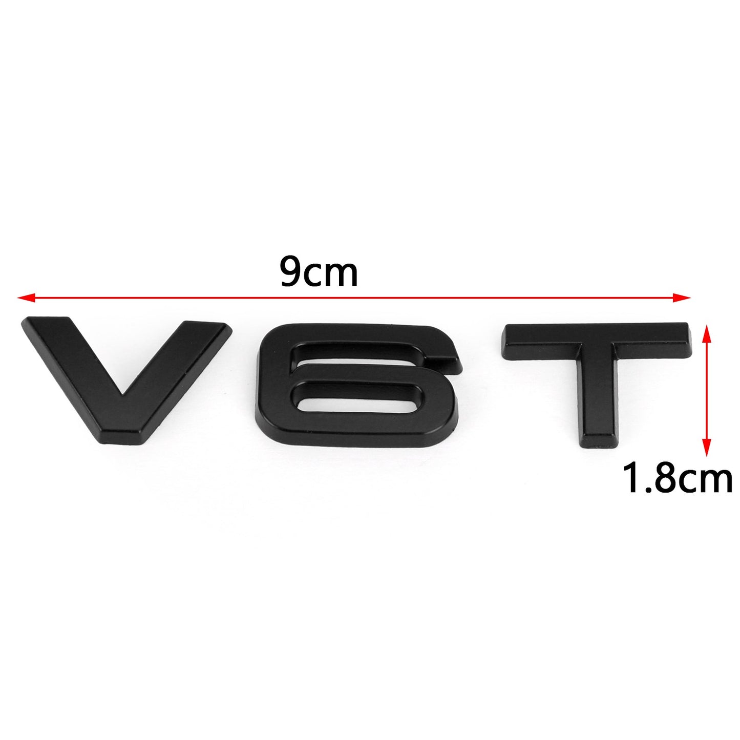 V6T Emblem Abzeichen passend für Audi A1 A3 A4 A5 A6 A7 Q3 Q5 Q7 S7 S7 S8 S4 Sq5 Schwarz