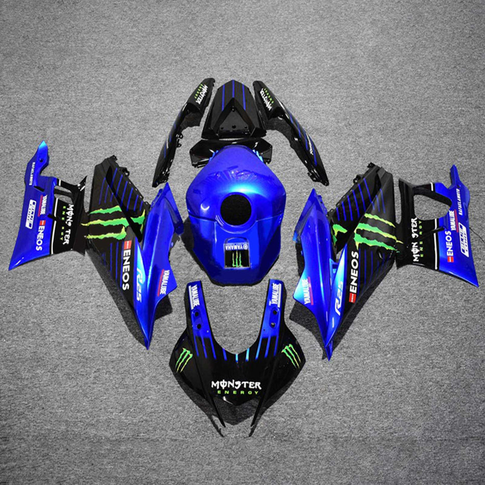 Kit de vente Amotopart Yamaha YZF R3/YZF R25 Blue Monster 2019-2021