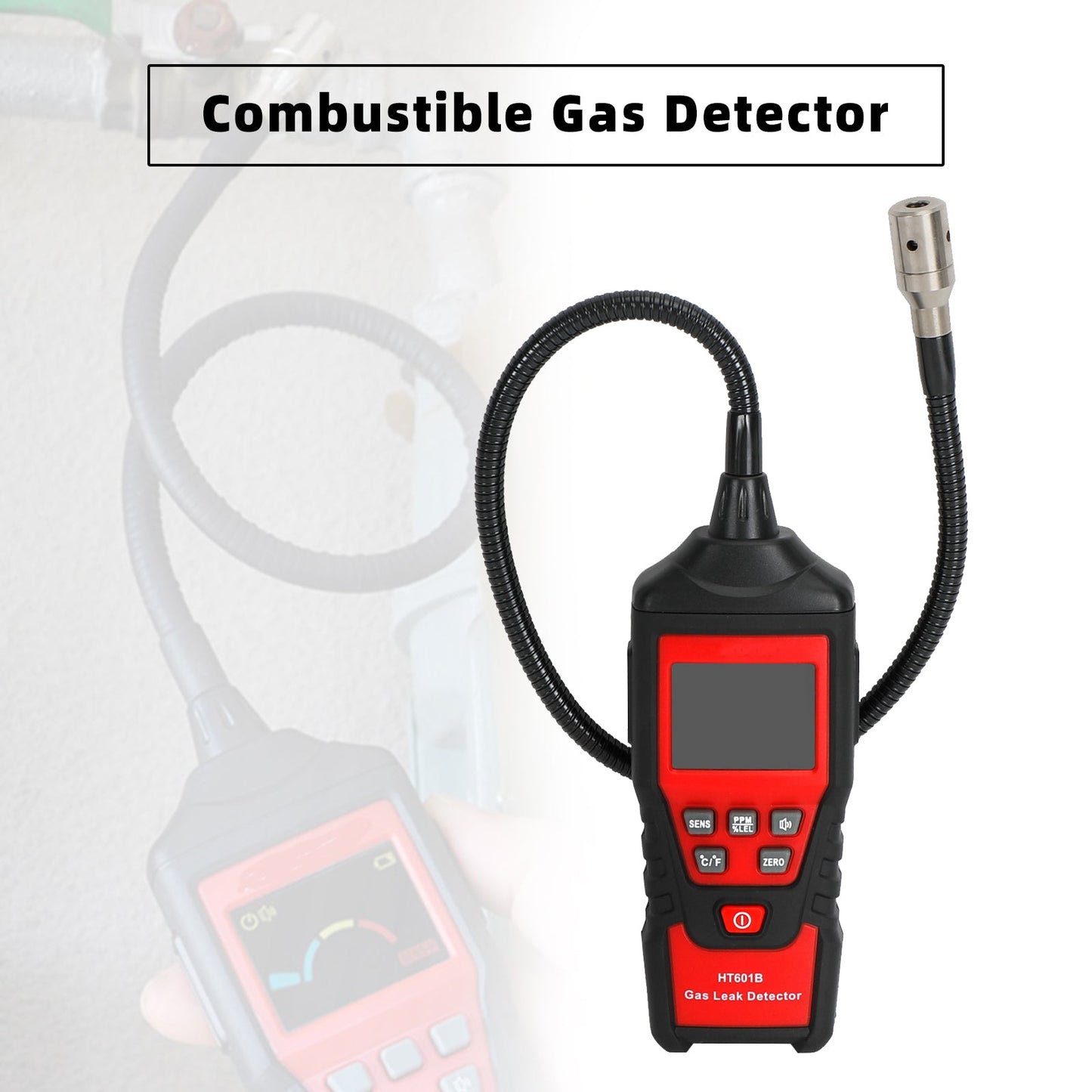 Détecteur de gaz combustible portable Testeur LCD Fuite visuelle du détecteur de fuite de gaz