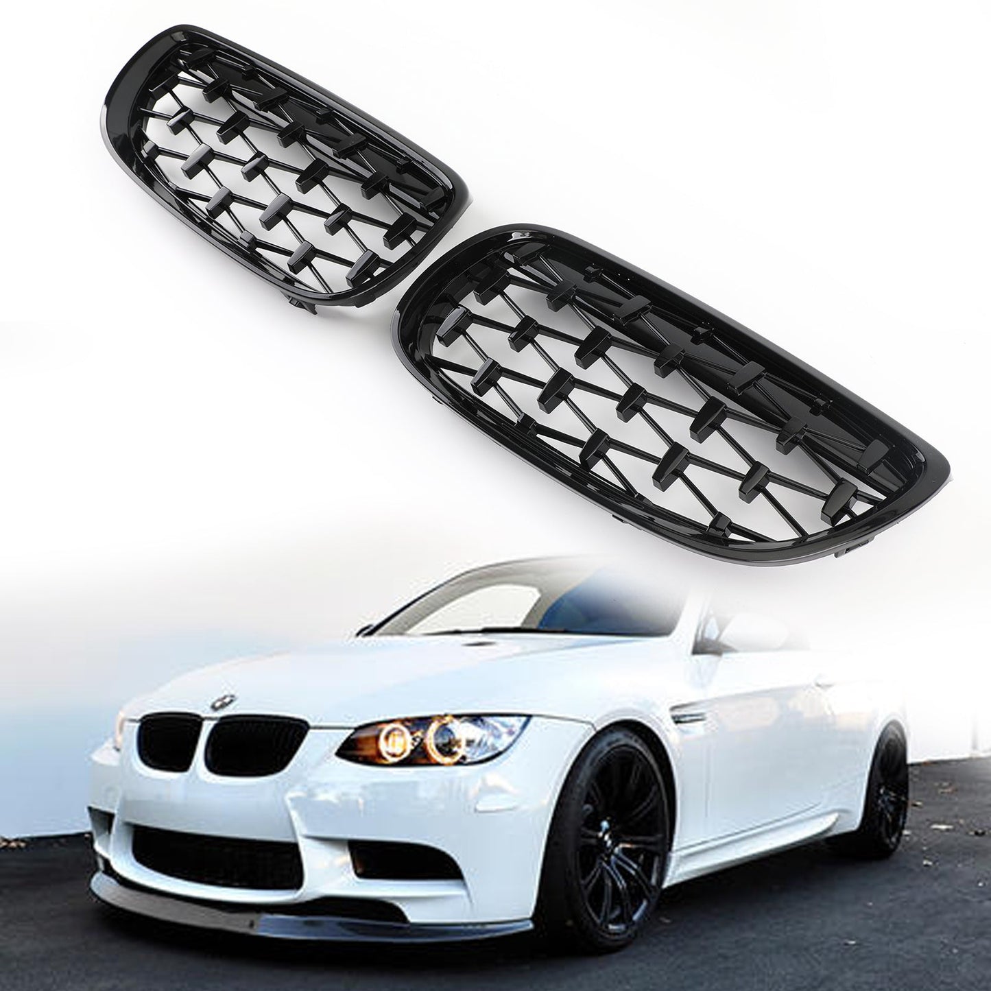 Front Nierengrill Grill für BMW 2007-2010 E92 E93 328i 335i 2dr Meteor Schwarz Generika