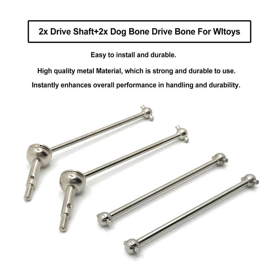 2X arbre d'entraînement + 2X os de chien pour Wltoys 144010 124018 124019