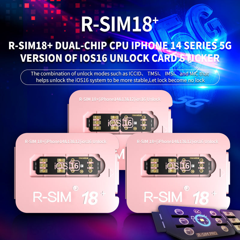 R-SIM 18+ Nano Unlock RSIM-Karte passend für iPhone 14 13 Pro MAX 12 Pro 11 X IOS 16