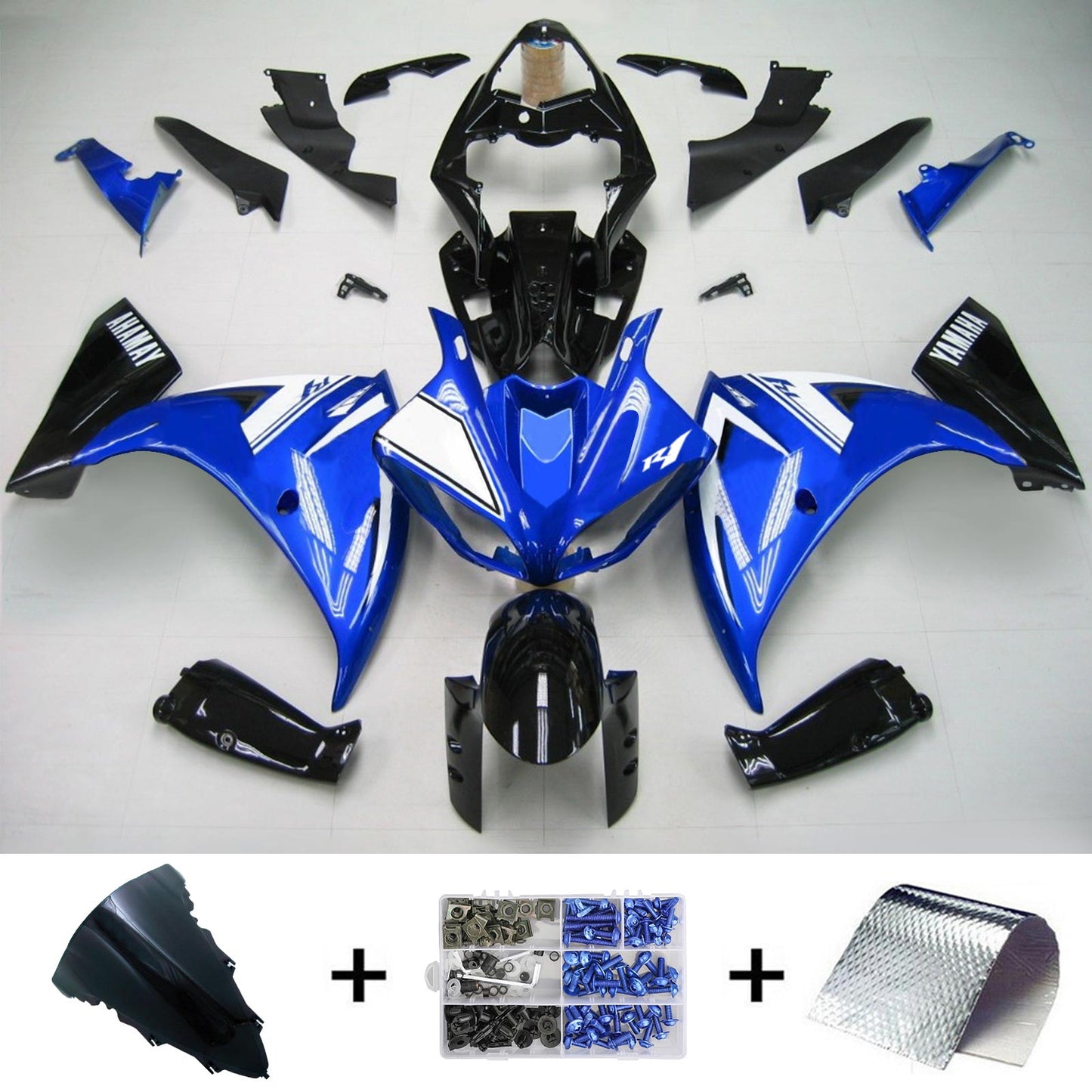 Amotopart Yamaha 2012-2014 YZF 1000 R1 Schwarzblau Abzugskit