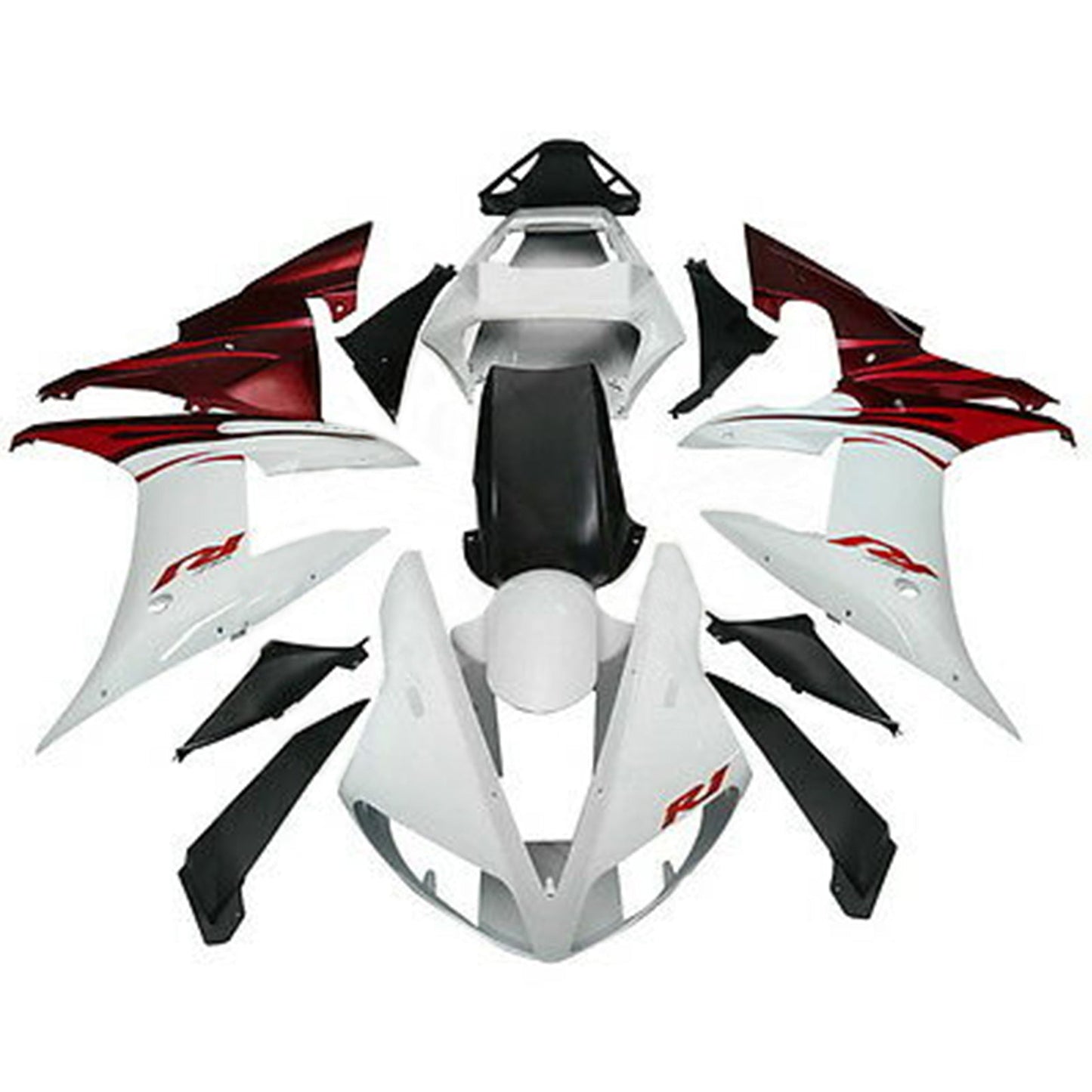 Amotopart 2002-2003 Yamaha YZF-R1 White & Red Fearing Kit