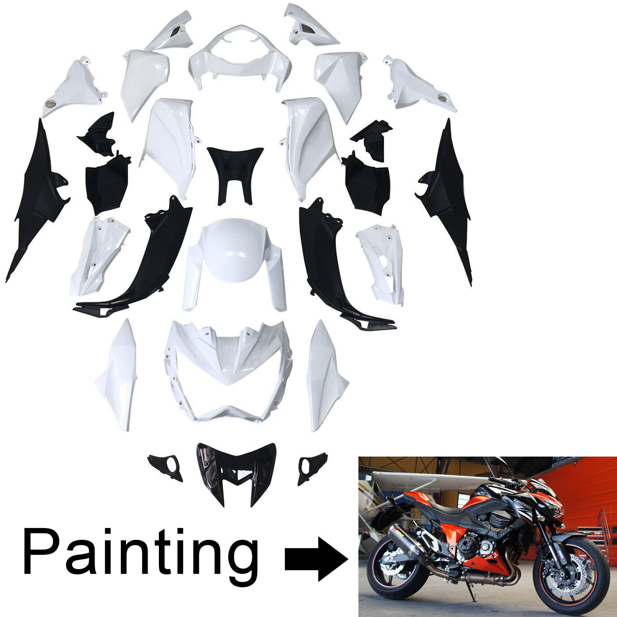 Kit de carénage Amotopart Kawasaki Z800 2013-2018