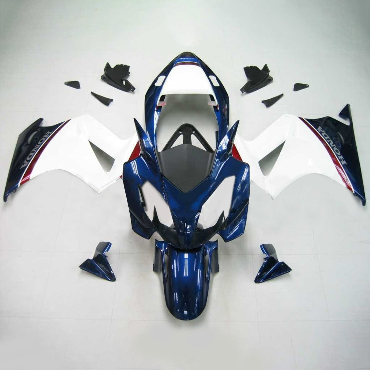 Amotopart 2002-2012 Honda VFR800 Kit de télécopie bleu et blanc brillant