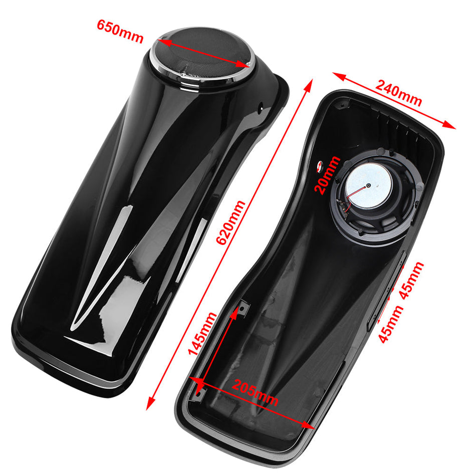 6,5-Zoll-Sattelbag-Deckel-BH-Abdeckungen Harley Touring Electra Street Glide 14-21, Black 6,5 "Satteltaschenlautsprecher für Harley Touring Road King King Glide 2014-2021,6,5" Gloss Black Satteltaglids Sattle Bag Cover für Harley Classic 14-21 "