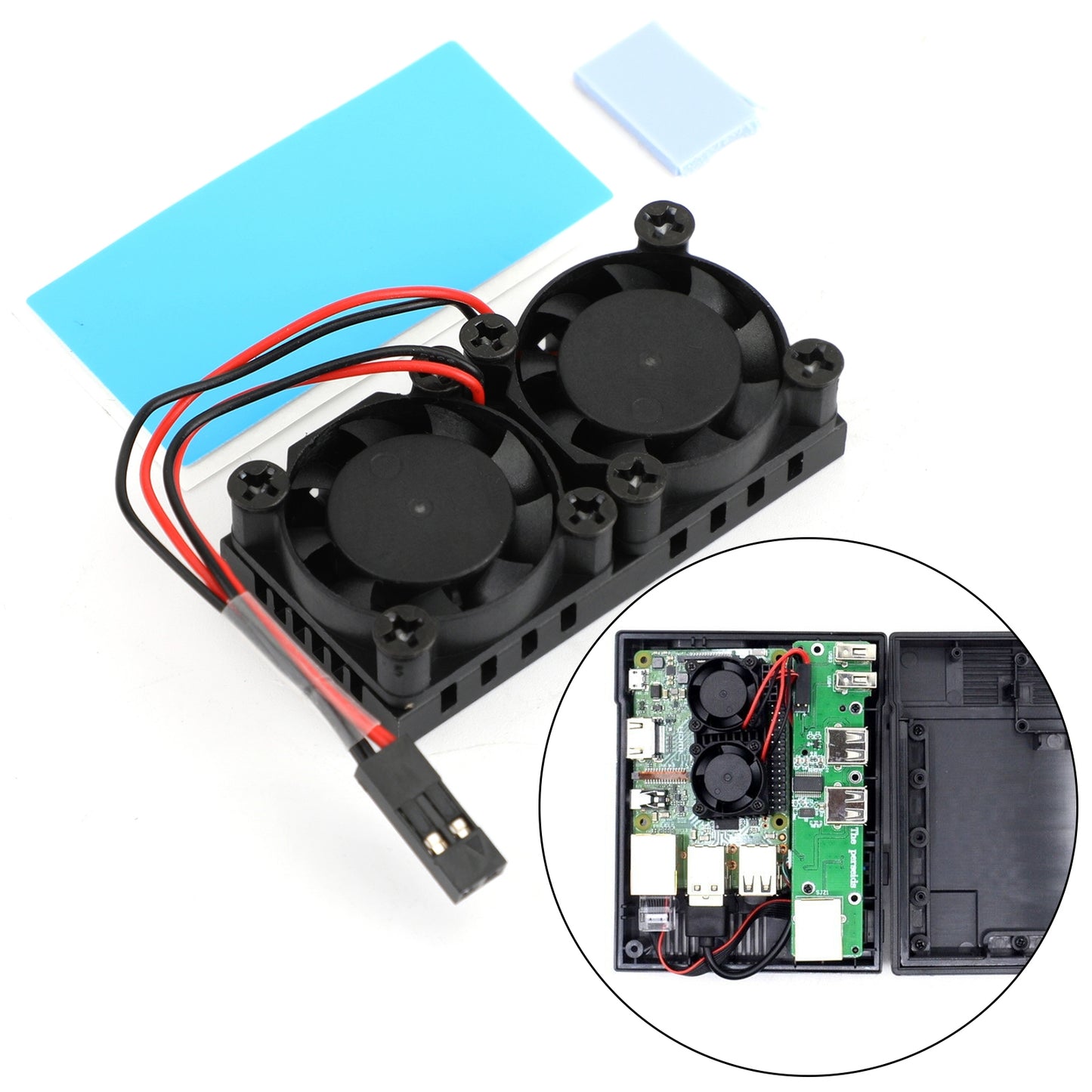 Single Doppelt Ventilator Lüfter Kühlkörper Kühler Platz für Raspberry Pi 4B 3B+