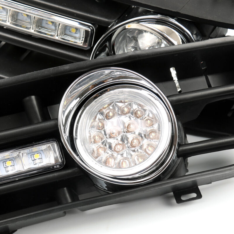 2x Phares antibrouillard 5 LED Grille de pare-chocs avant DRL Lampe pour 99-04 VW Golf MK4 GTI TDI