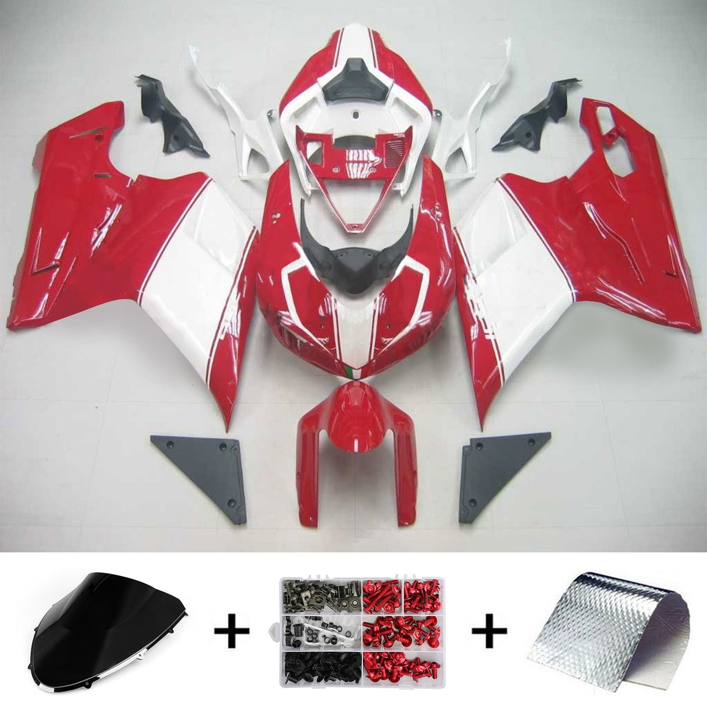 Amotopart Ducati 2007-2011 1098/1198/848 Red White Faxing Kit