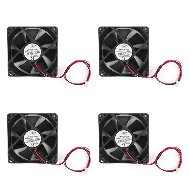 4 pièces dc brushless refroidissement pc ventilateur d'ordinateur 12v 8025s 80x80x25mm 0.2a 2 broches fil
