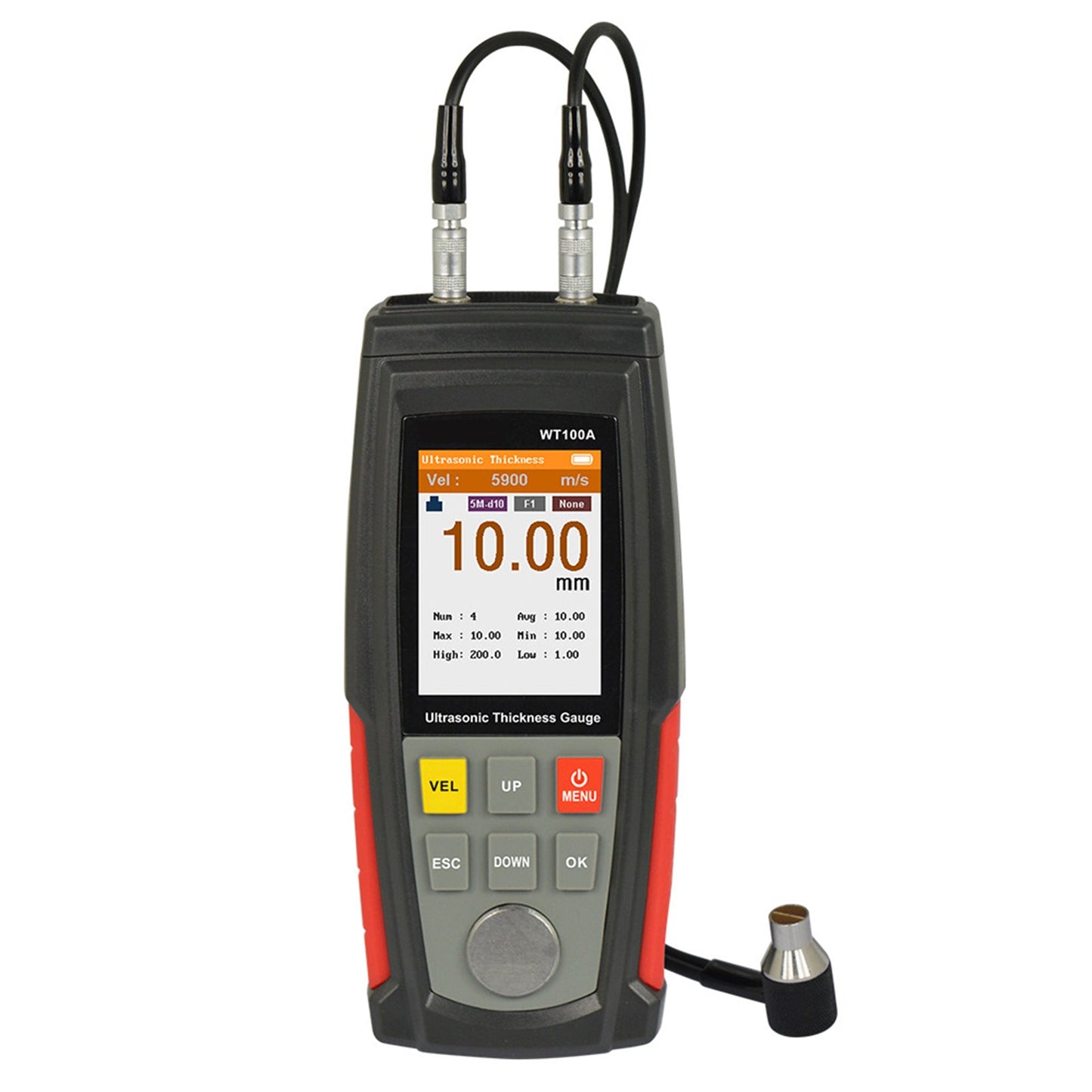 WT100A LCD Tester Tool Smart Sensor Ultraschall Dickenmessgerät Schallgeschwindigkeit