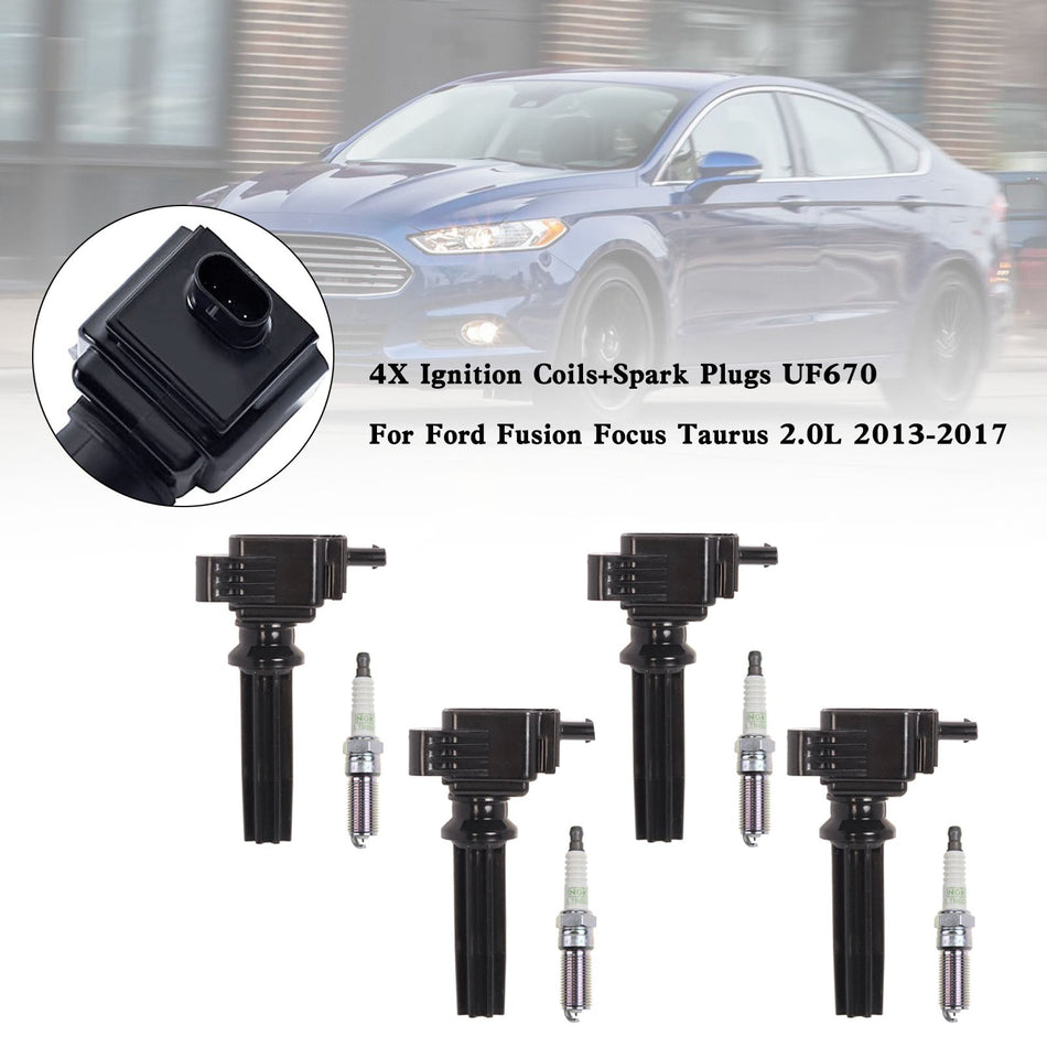 2017 Ford Edge SEL Plus Sport Utility Fusion MKZ 4-Türer 4X Zündspulen + Zündkerzen UF670