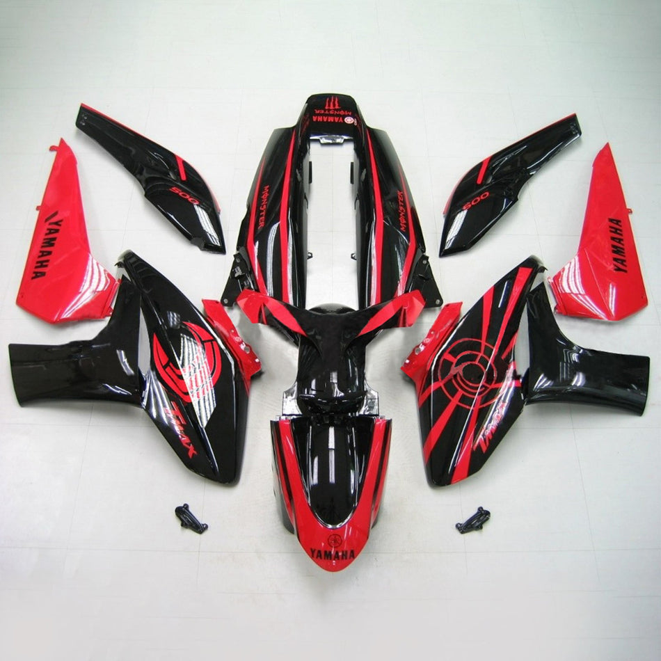 Amotopart Yamaha 2008-2012 T-MAX XP500 Noir avec kit de vente Red Line
