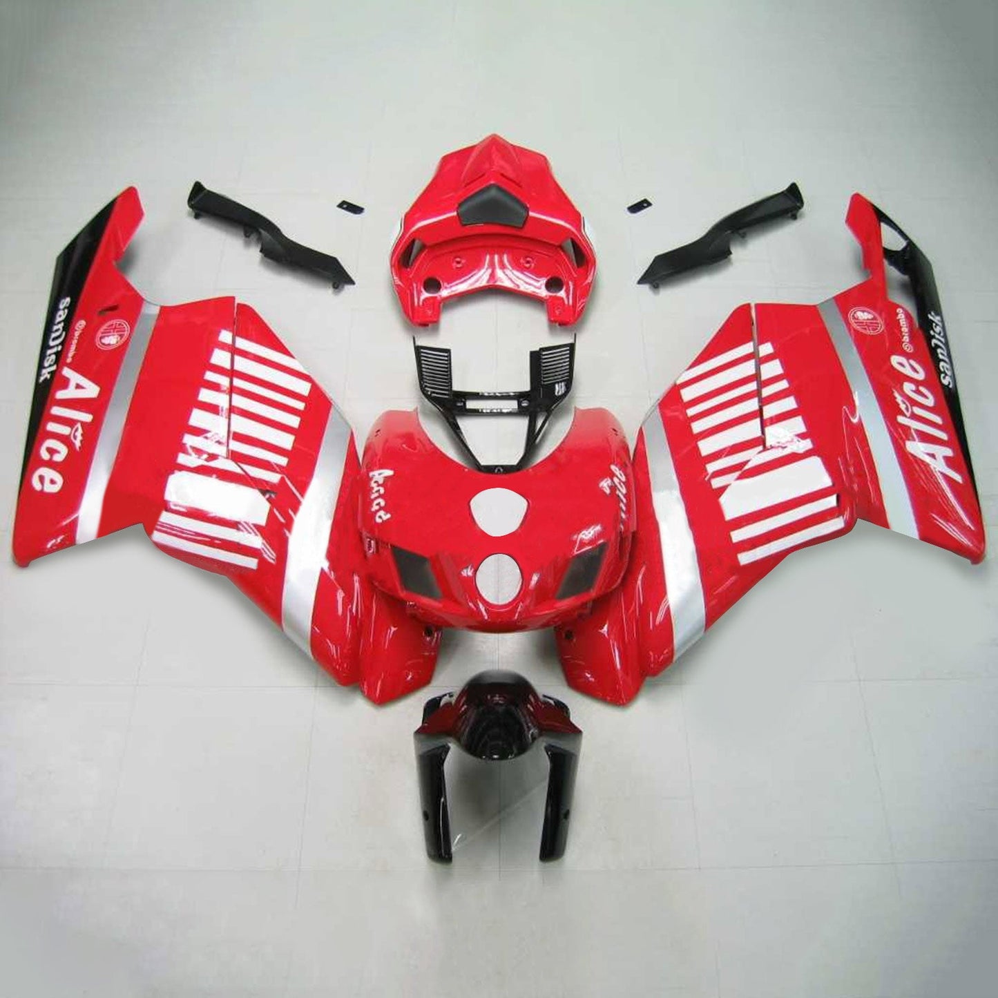 Amotopart Ducati 2005-2006 999/749 Kit de carénage rouge mélangé blanc
