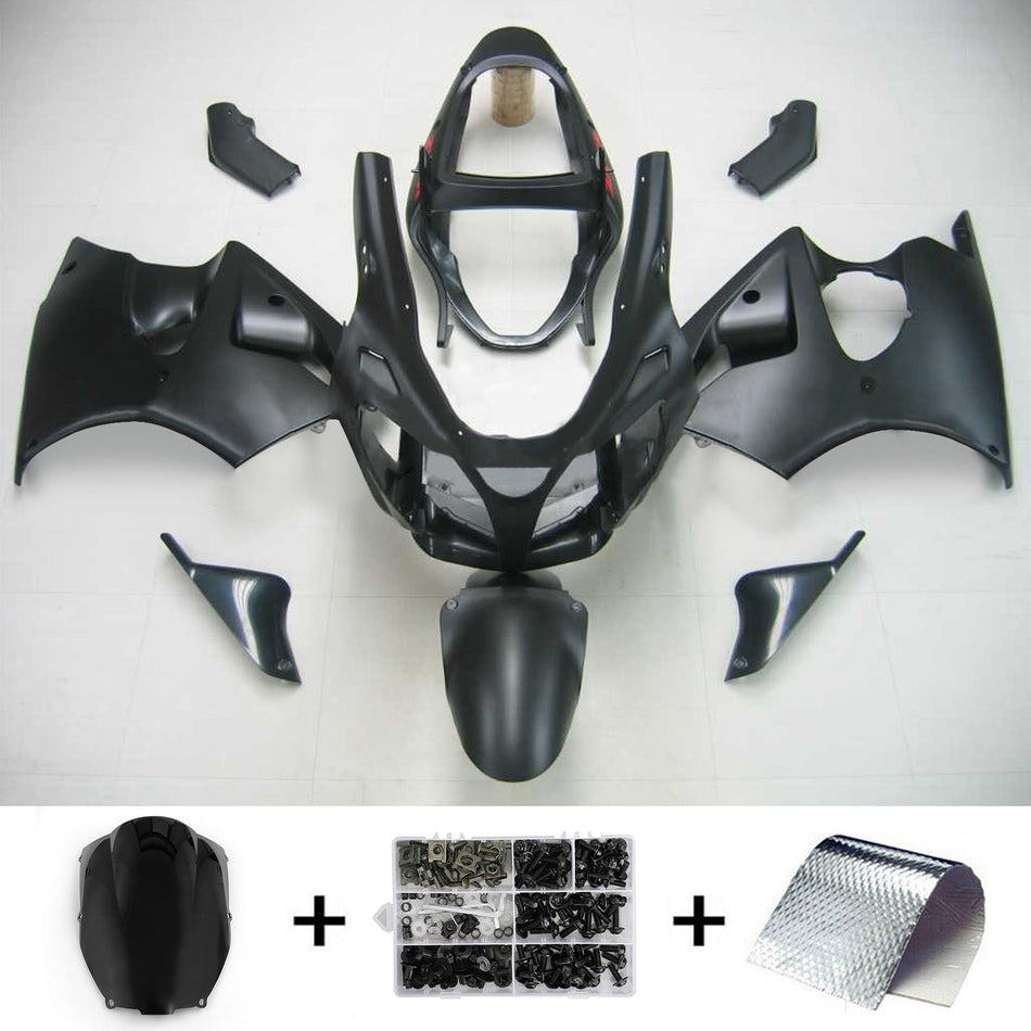 Amotopart 2000-2002 Kawasaki ZX6R Kit de carénage tout noir
