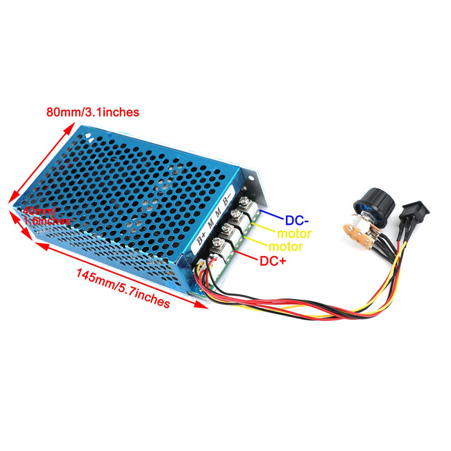 DC10-30V 100A 3000W programmierbar reversibler Motordrehzahlregler PWM-Steuerung