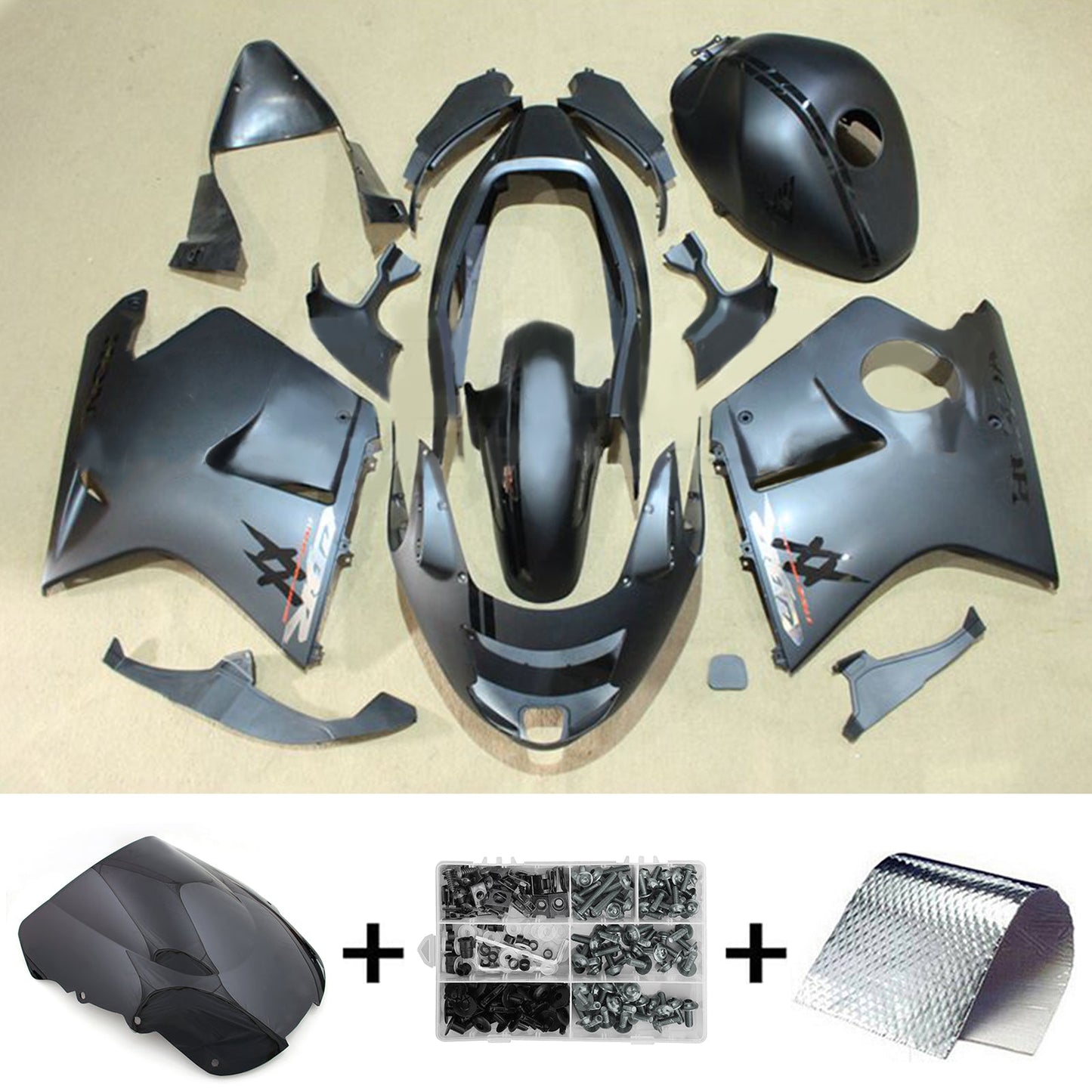 Amotopart Honda CBR1100XX SuperBlackBird 1996–2007 Verkleidungsset, Karosserie, ABS