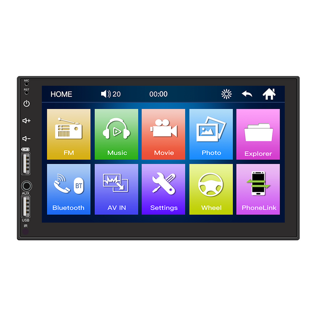 7 Zoll Bluetooth Doppel-USB-Touchscreen Autoradio MP5 FM/AUX + Kamera