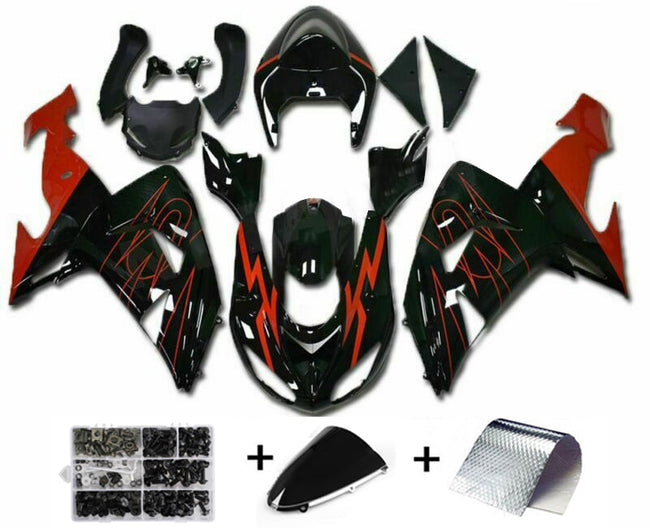 Amotopart Rouge Noir Injection Apparing Kit Plastique Pour Kawasaki ZX10R 2006 2007 Générique