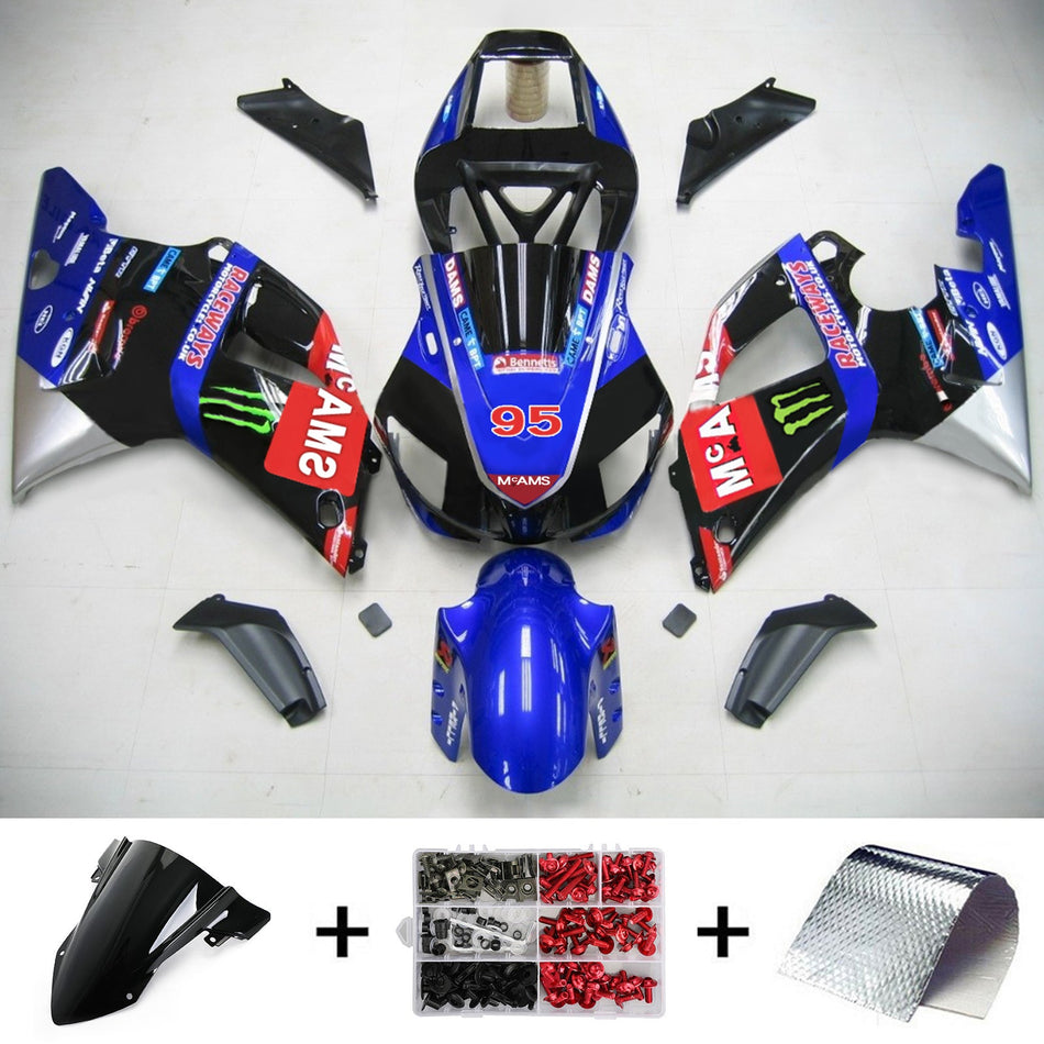 Amotopart Yamaha 1998-1999 YZF 1000 R1 Noir avec kit de carénage à griffes