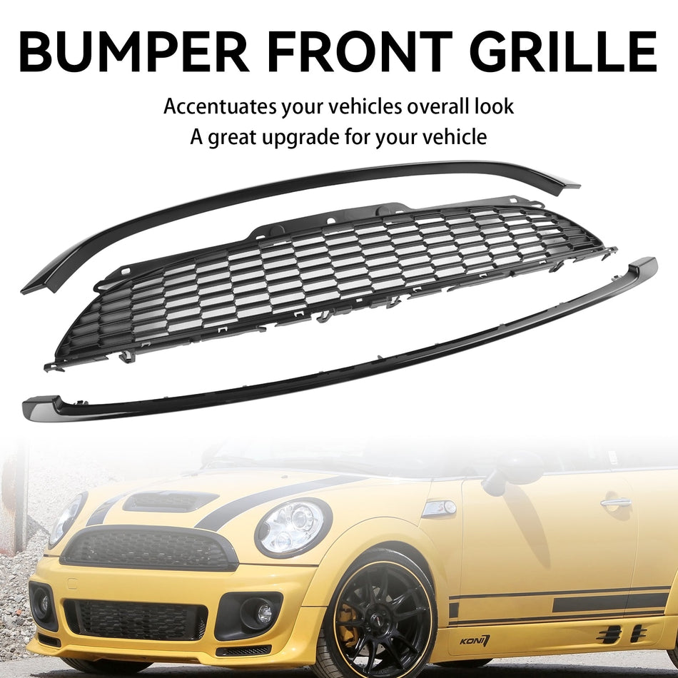 MINI R55 Cooper S &amp; JCW 5-Türer Kombi 2008–2014, 3 Stück, gl?nzend schwarzer Frontgrill