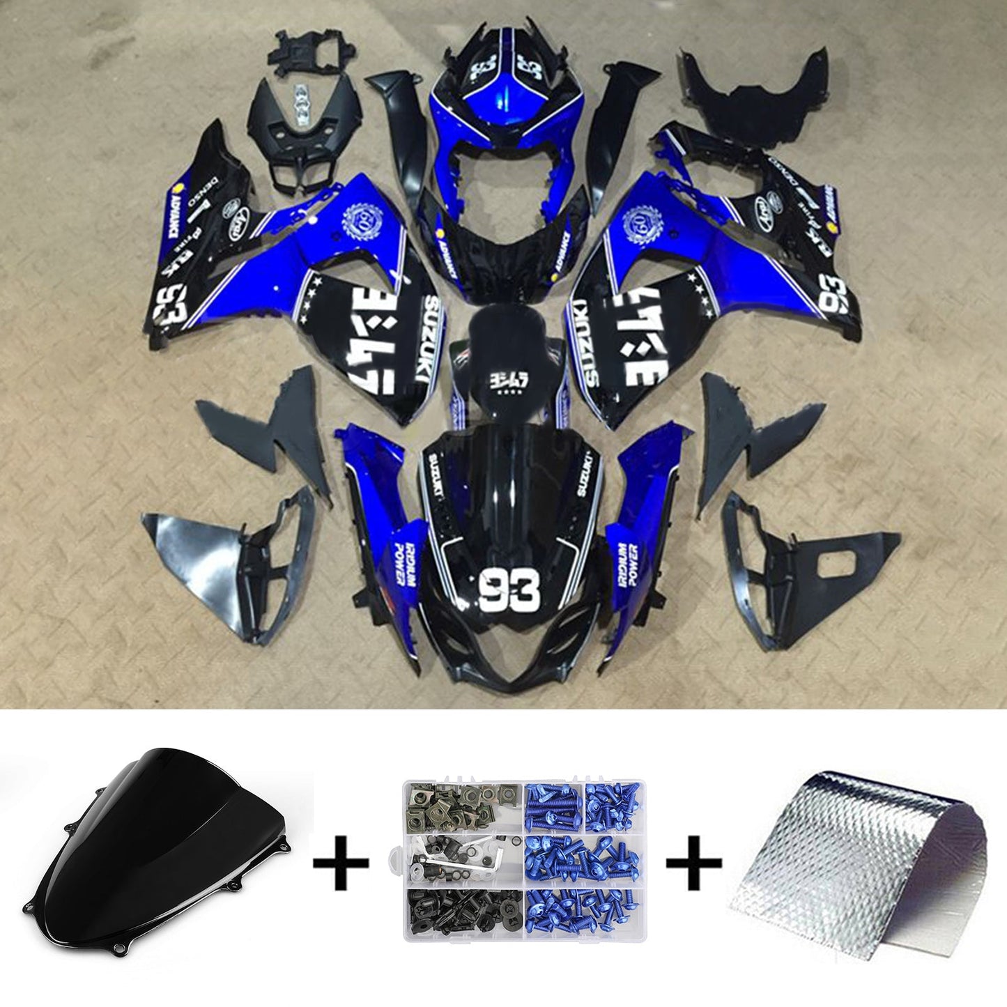 Amotopart Suzuki GSXR1000 2009¨C2016 K9 Verkleidungsset, Karosserie, Kunststoff, ABS