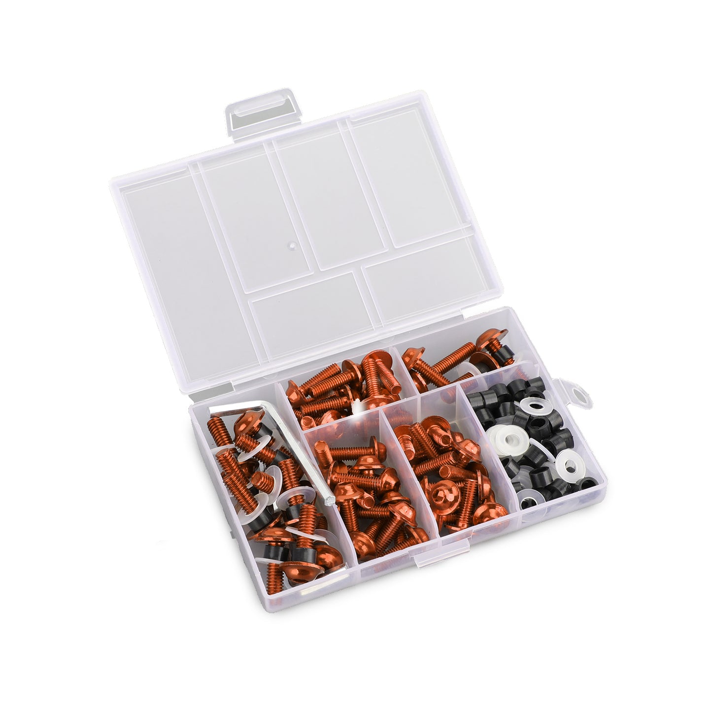 158 teilig - Orange Alu Verkleidungsschraube Verkleidung M5/M6 Schrauben Set