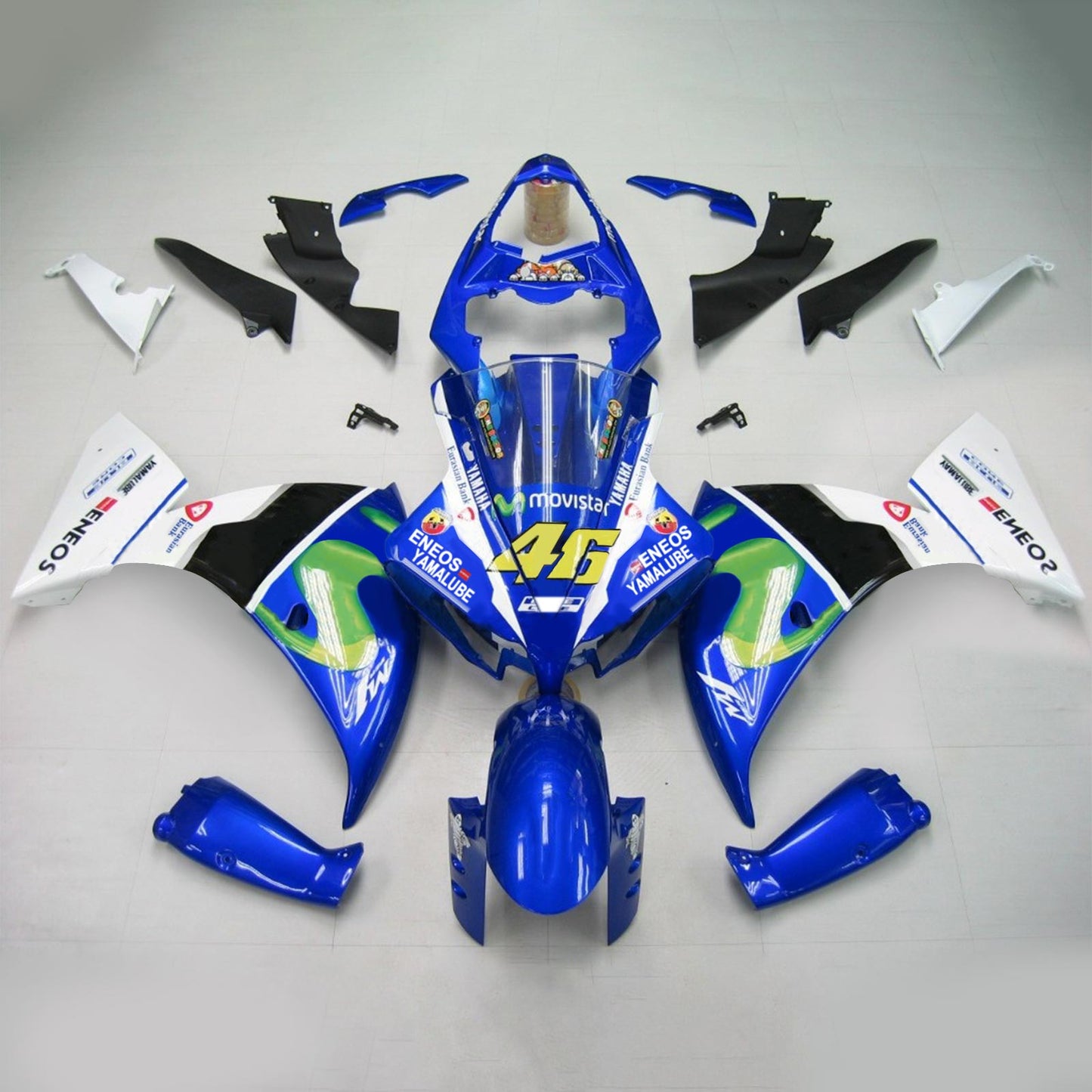 Amotopart Yamaha 2012-2014 YZF 1000 R1 Blue White Abzugskit