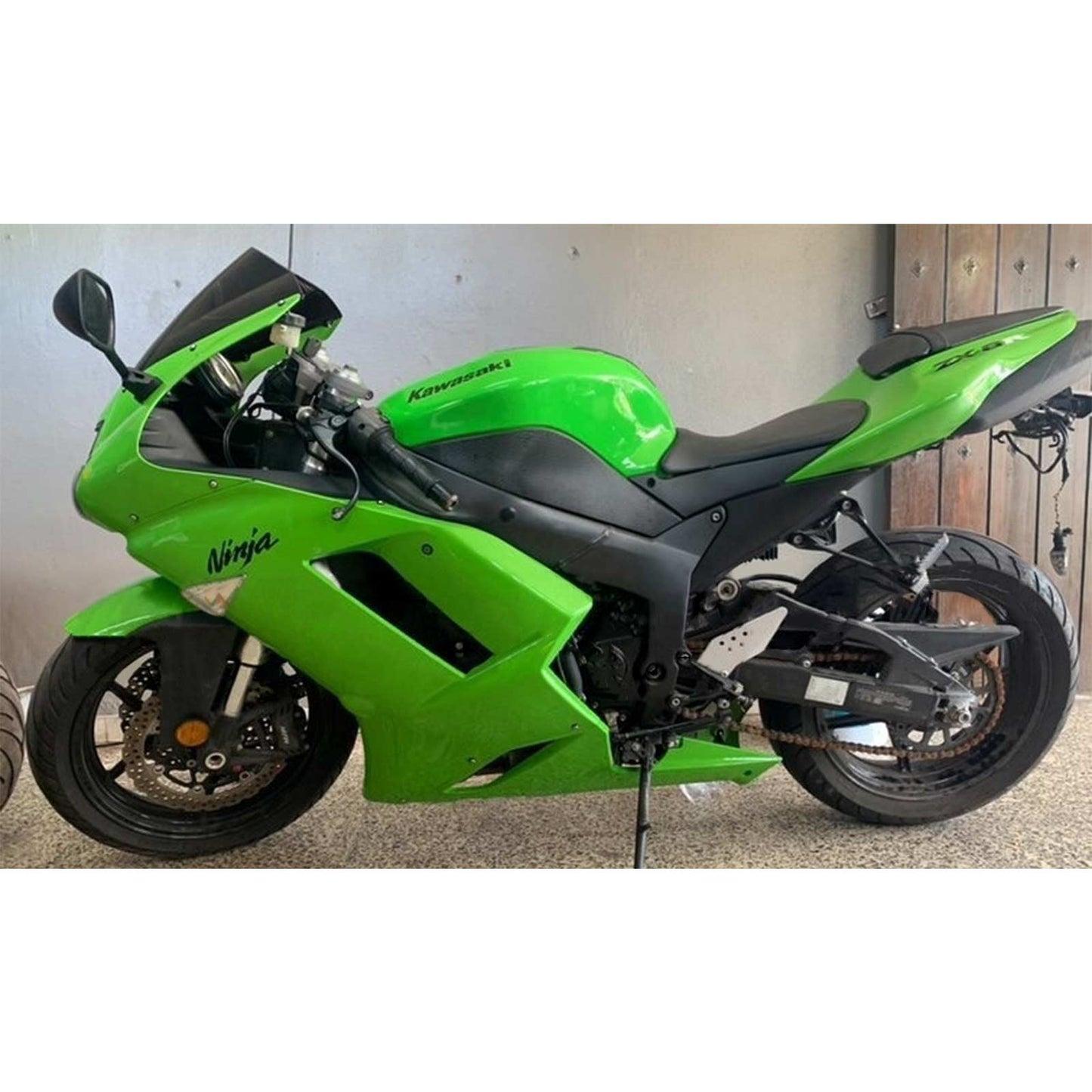 Amotopart Kawasaki 2007-2008 ZX6R 636 Green Fearing Kit