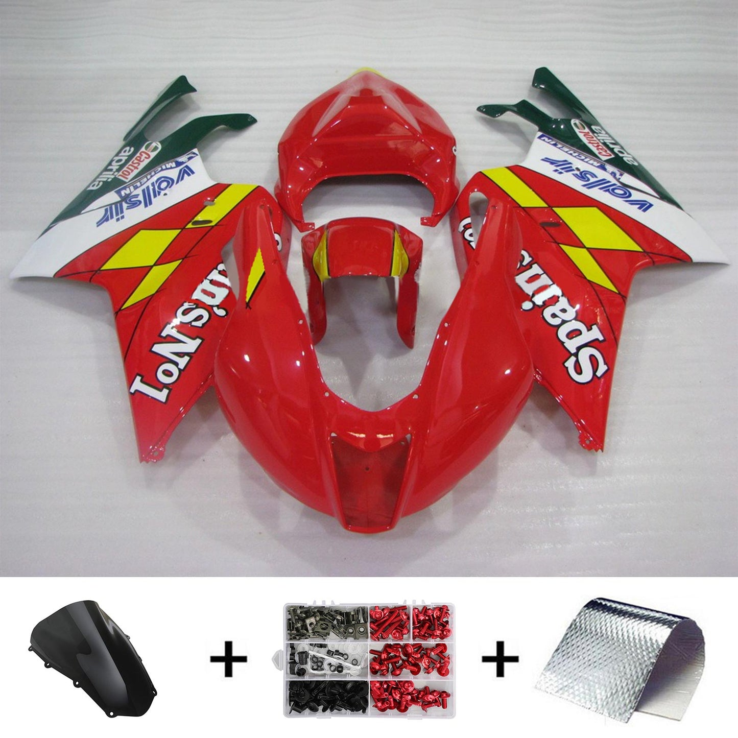 Amotopart Aprilias RSV1000 2003-2006 Kit de carénage Corps Plastique Plastique