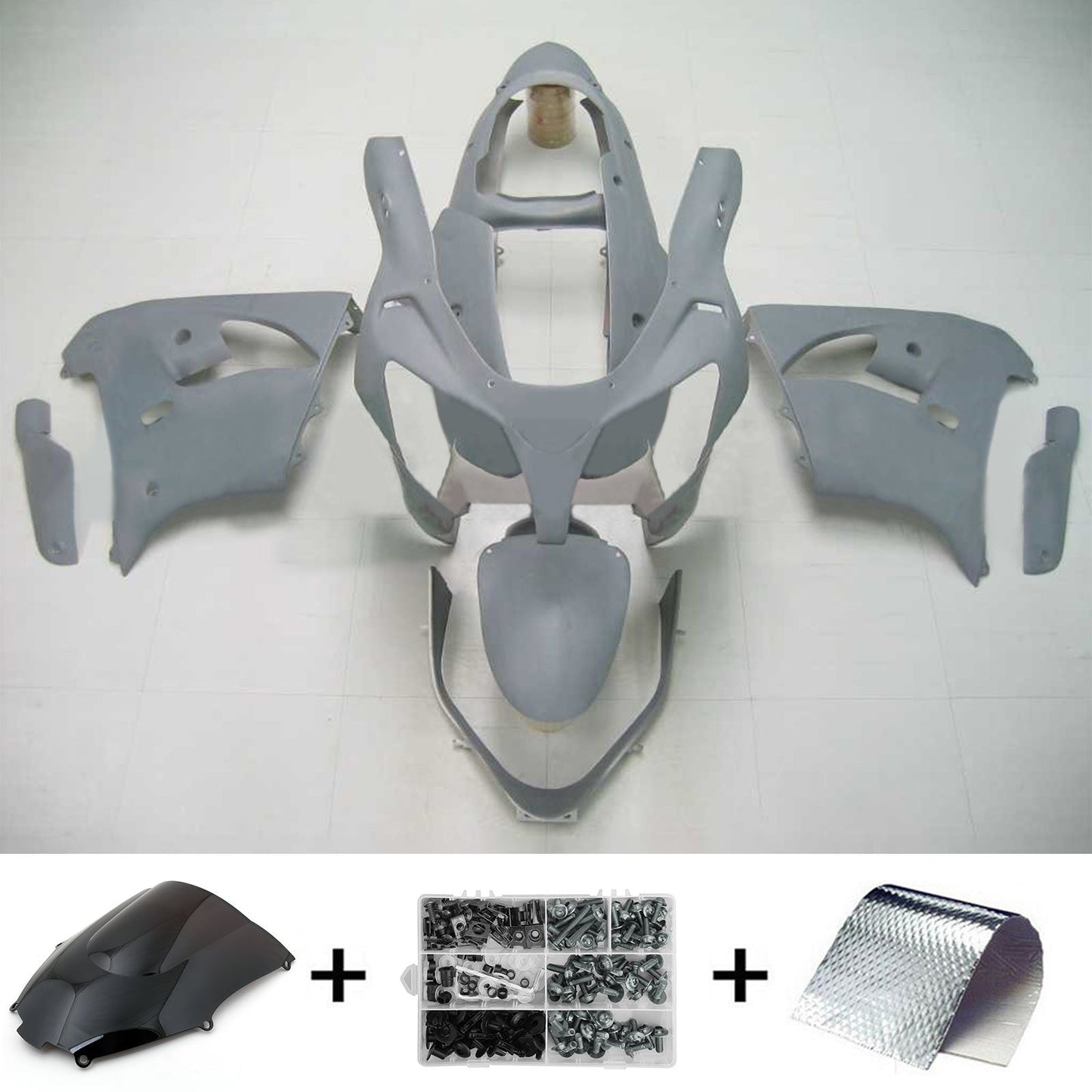 Amotopart Kawasaki ZX9R 2000-2001 Grauverkleidungskit