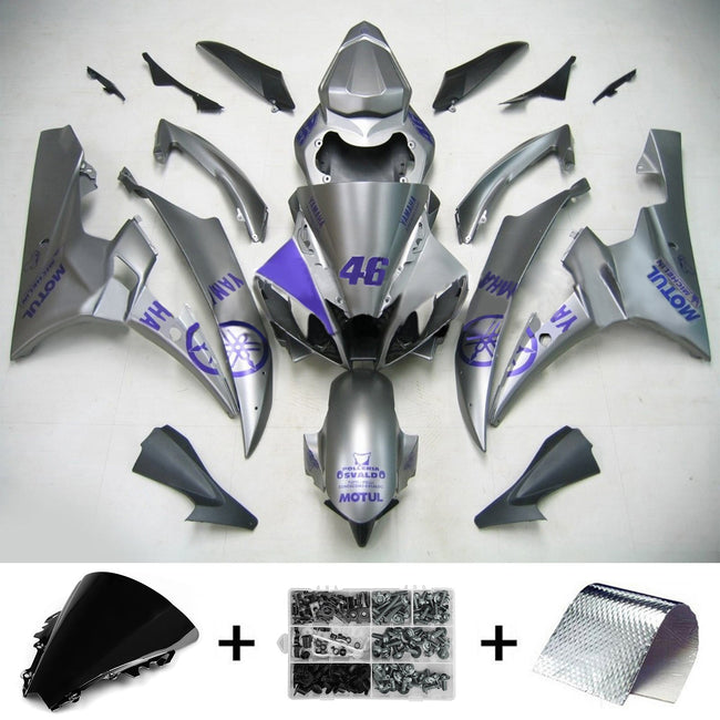 Amotopart Yamaha 2006-2007 YZF 600 R6 R6 Sliver Purple Fearing Kit