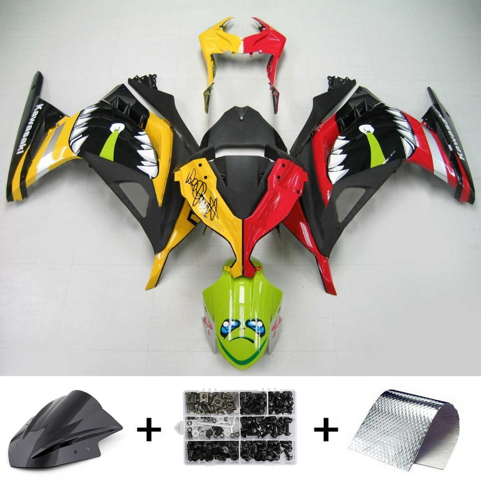 Amotopart Kawasaki 2013-2017 EX300/Ninja300 Kit d'extracteur de cheveux de requin de dessin animé