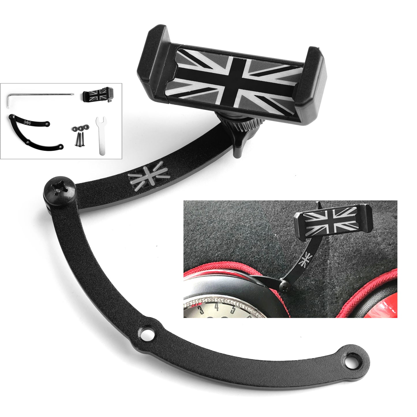 Union Jack Car Cell Phone Mount Folding Holder Für Mini Cooper R55/56/57/60/61 A