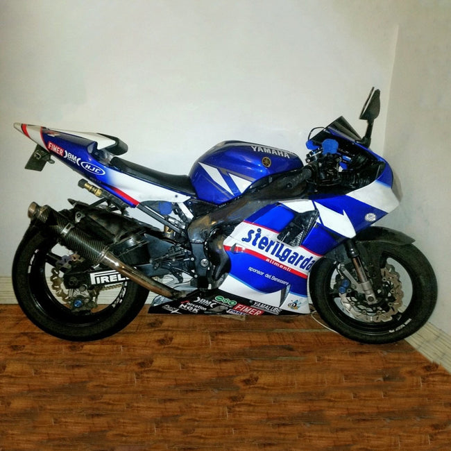 Amotopart 2000-2001 Yamaha YZF 1000 R1 Blue & White Fairing Kit