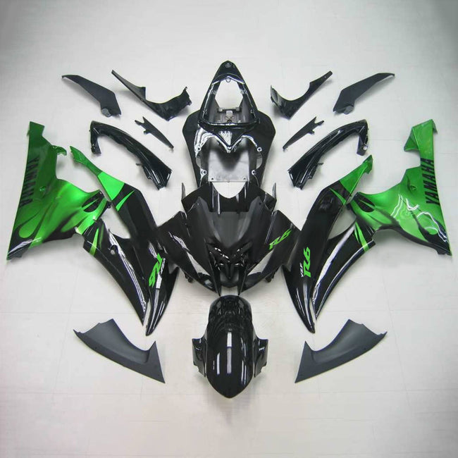 Amotopart Yamaha 2008-2016 YZF 600 R6 Green Black Dehnung Kit