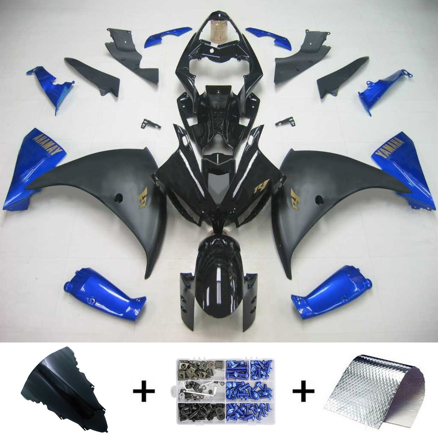 Amotopart Yamaha 2012-2014 YZF 1000 R1 Schwarzblau Abzugskit