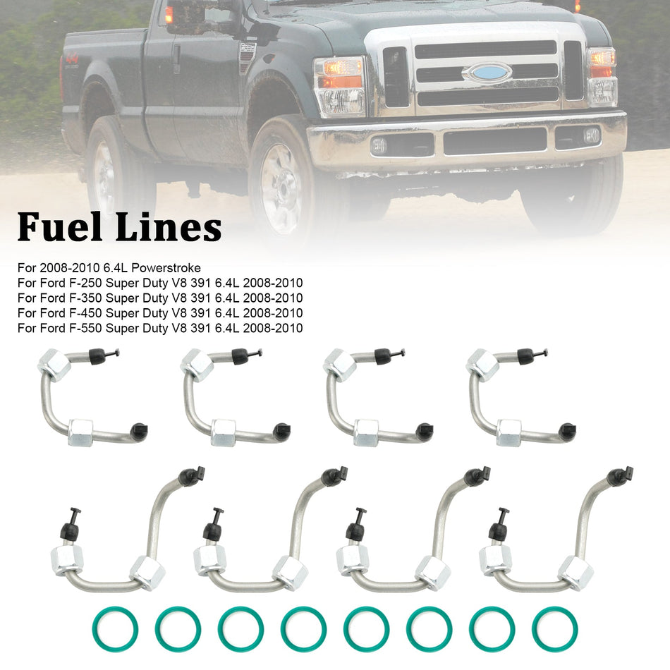 8-teiliges Einspritzdüsen-Einbauset mit Einspritzleitung für Ford F250-F550 6.4 2008–10