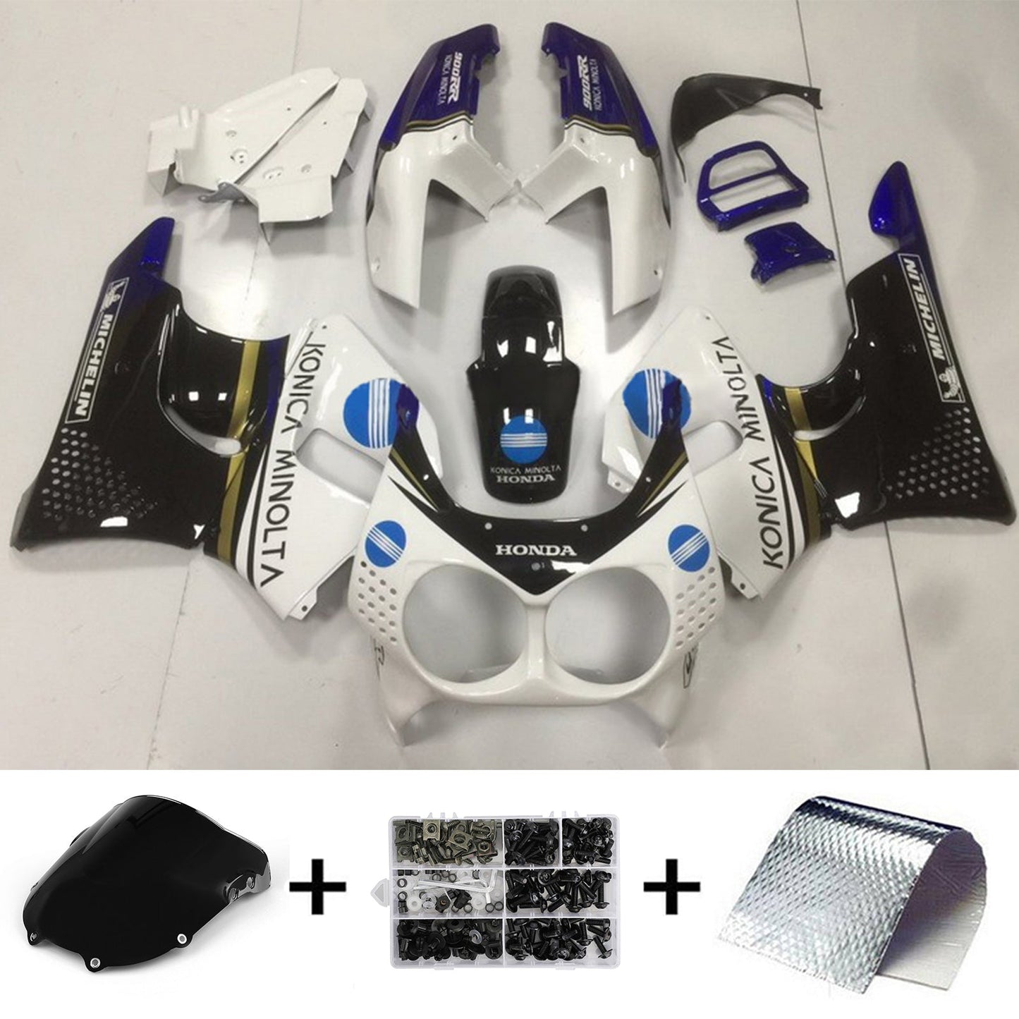 Amotopart Honda CBR900RR 893 1992-1993 Kit de carénage Corps Plastique ABS