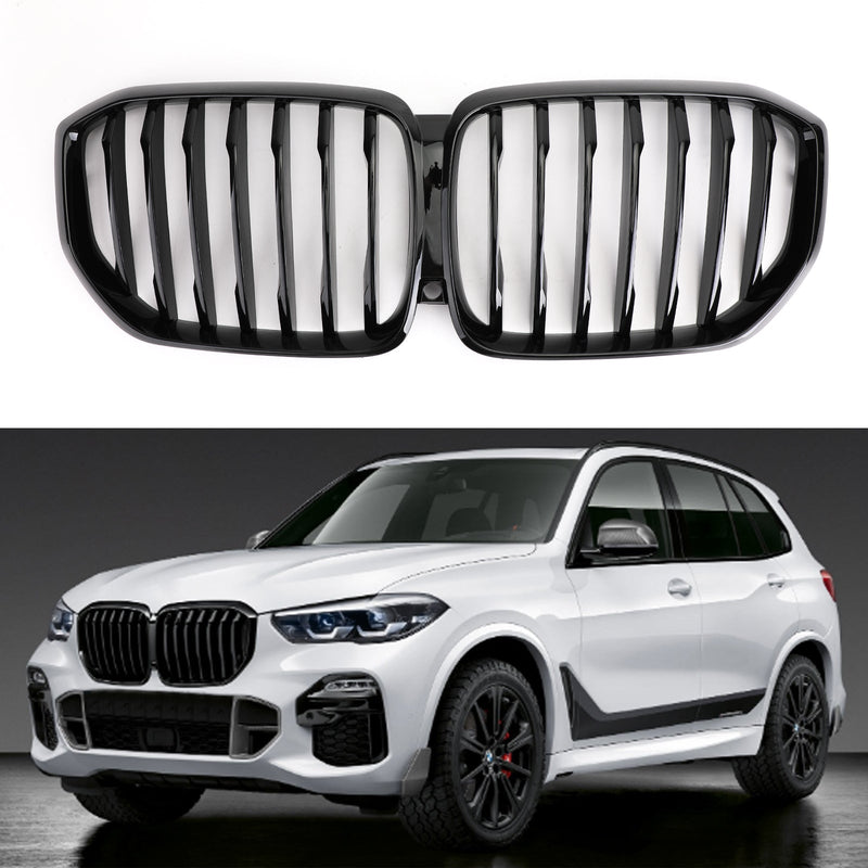 Glossy Gloss Black Front Kidney Grill Grille Performance For 2019 BMW X5 G05