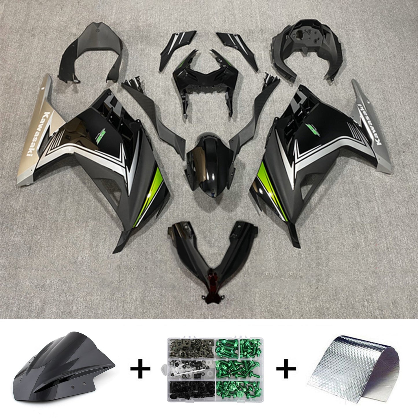 Amotopart Verkleidungsset für Kawasaki EX300/Ninja300 2013–2017, Karosserie, Kunststoff, ABS
