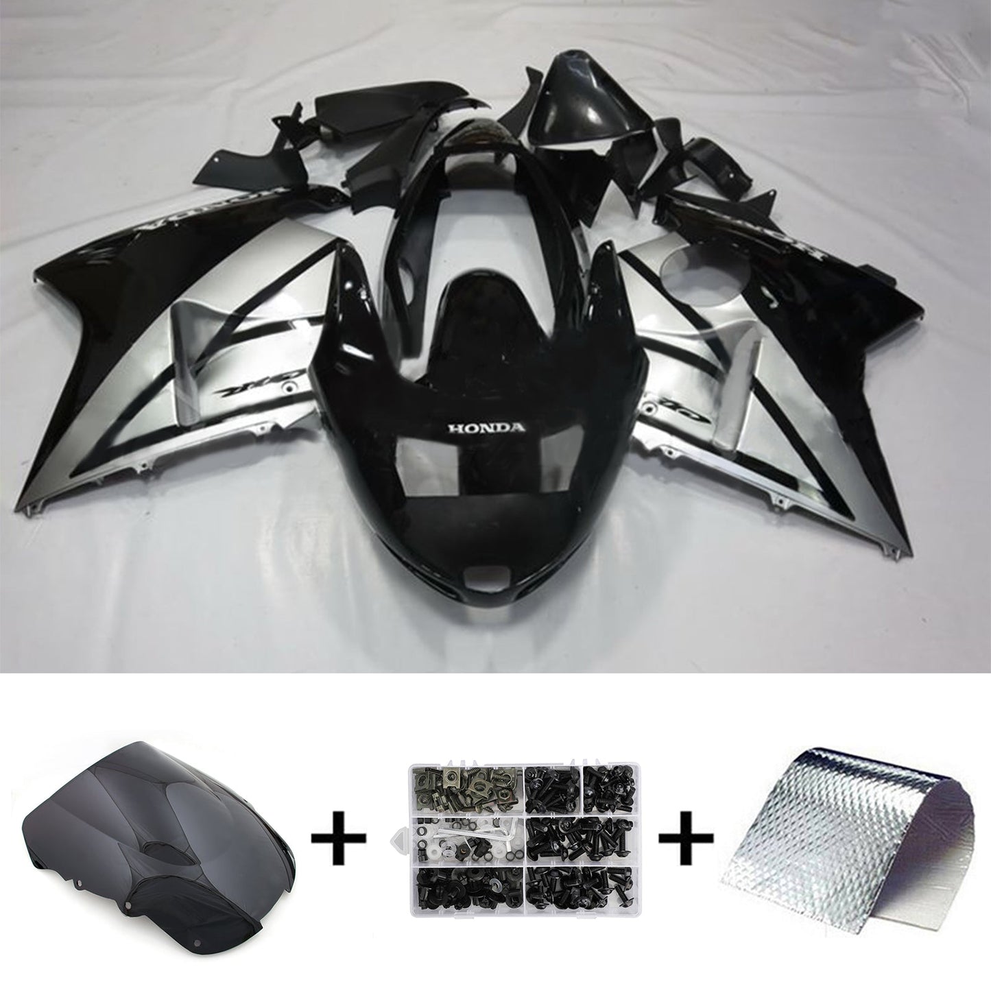 Amotopart Honda CBR1100XX SuperBlackBird 1996–2007 Verkleidungsset, Karosserie, ABS