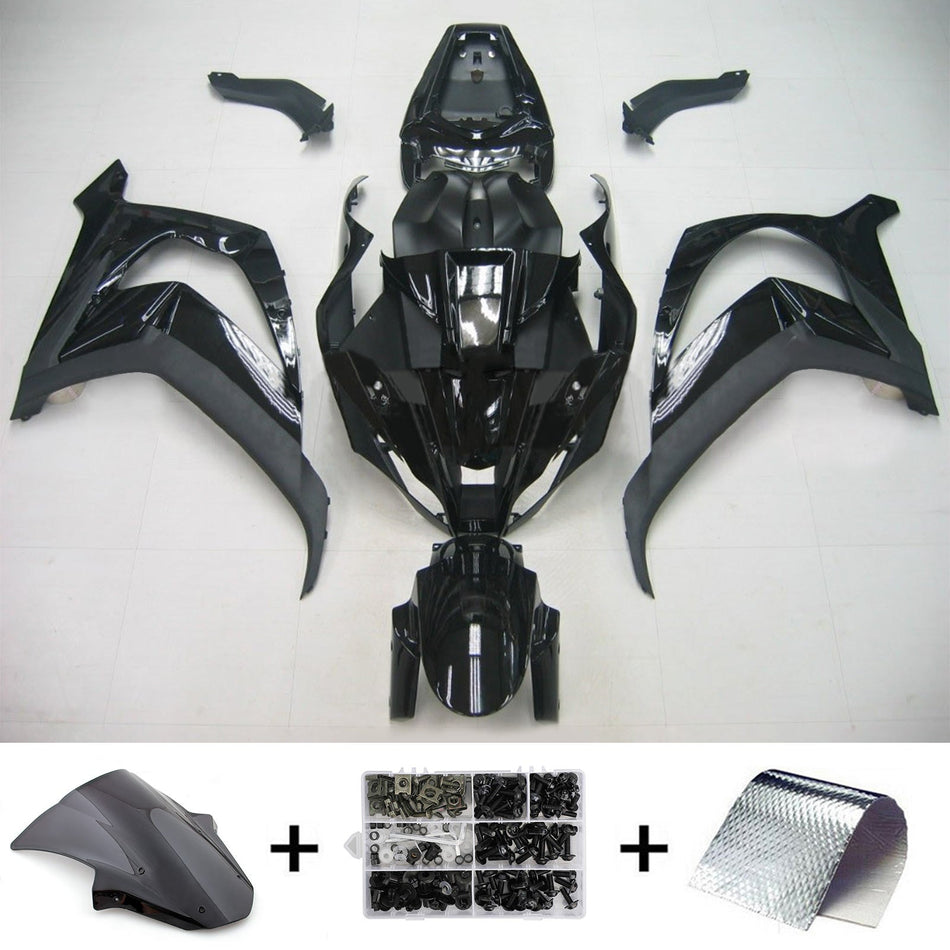 Amotopart Kawasaki ZX10R 2011-2015 Kit de carénage noir brillant
