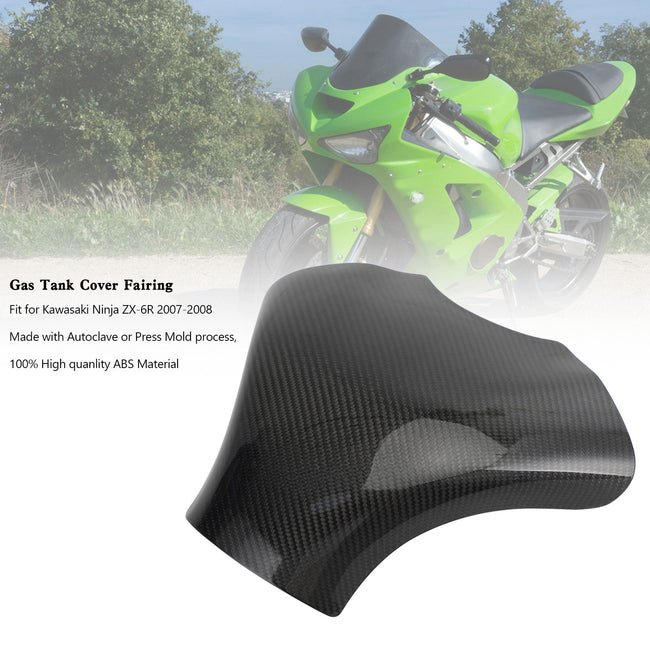 Kawasaki Ninja ZX-6R 2007–2008 Carbon Tank Cover Panel Verkleidungsschutz